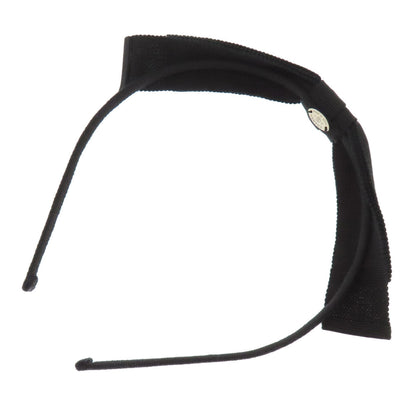 CHANEL hair accessory canvas black Headband Ribbon COCO Mark Women