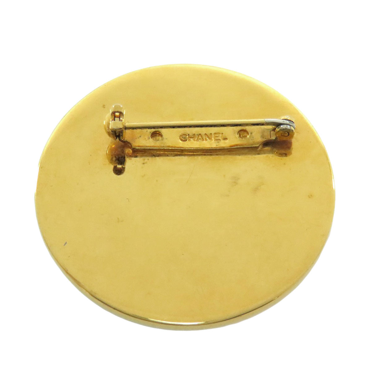CHANEL Brooch metallic gold COCO Mark Women