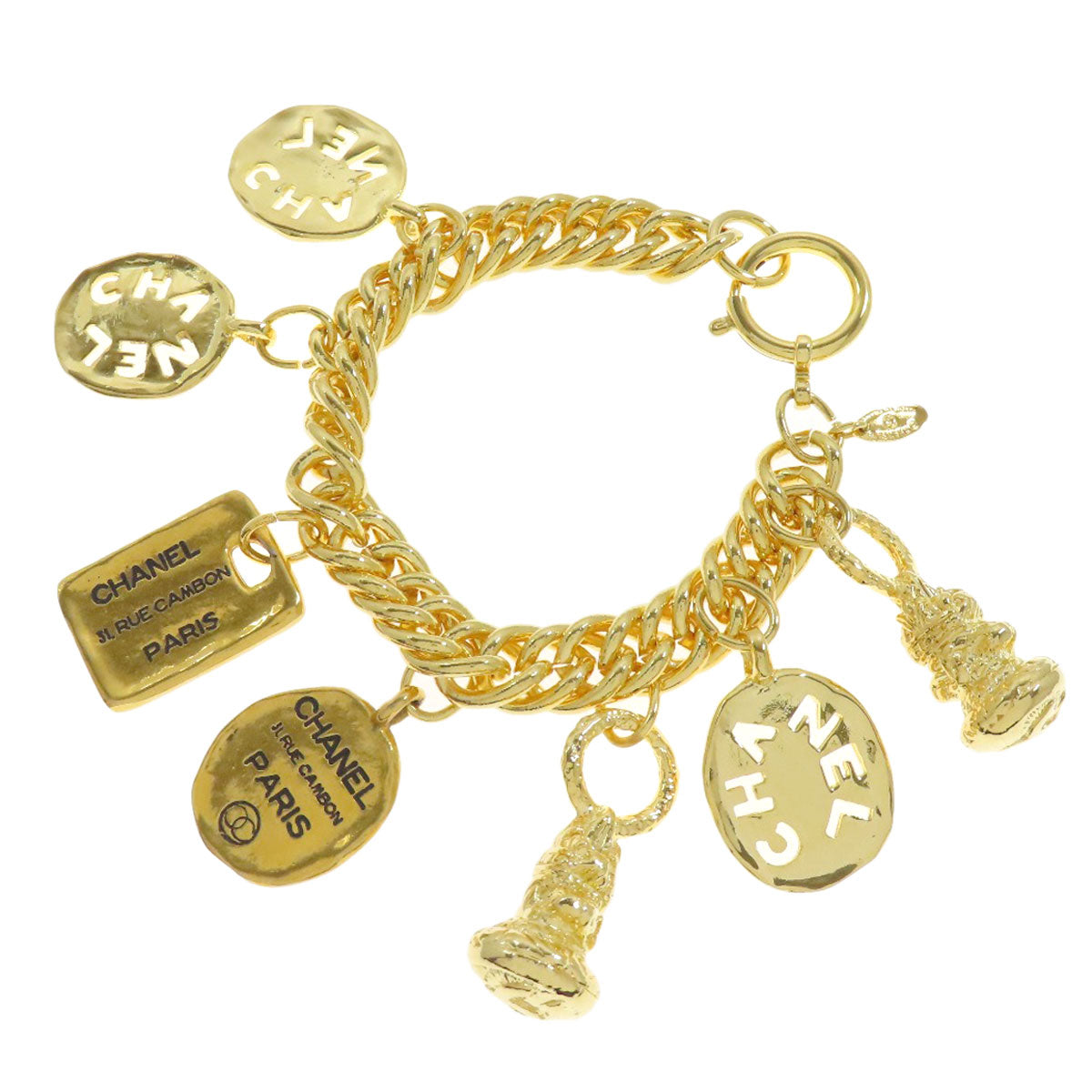 CHANEL bracelet metallic gold Vintage With logo Women
