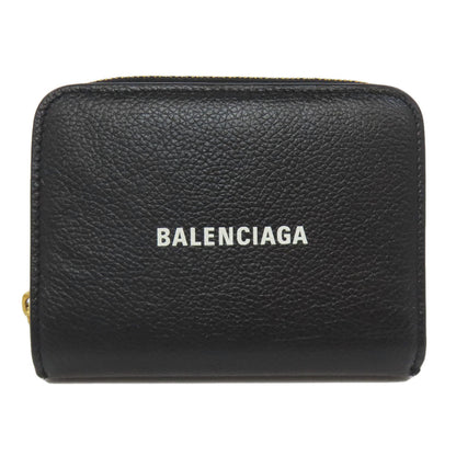 BALENCIAGA Bifold Wallet 650871 leather black logo Women