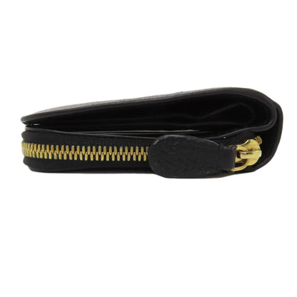 BALENCIAGA Bifold Wallet 650871 leather black logo Women