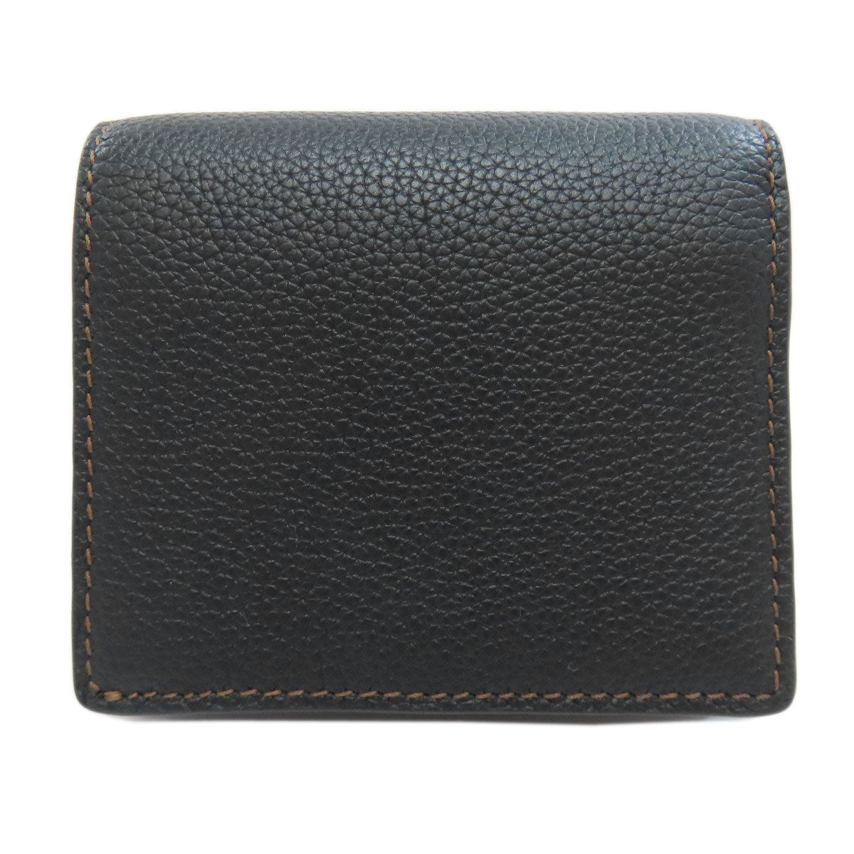 BURBERRY Bifold Wallet leather black TB logo Women