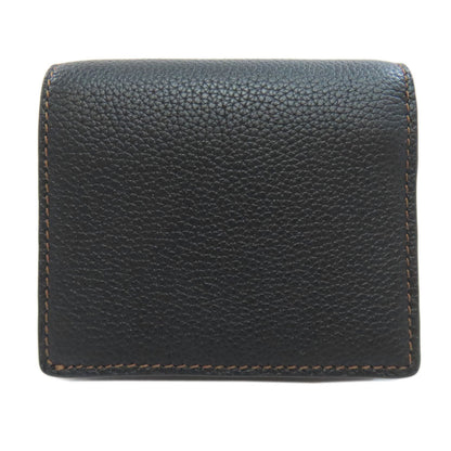 BURBERRY Bifold Wallet leather black TB logo Women