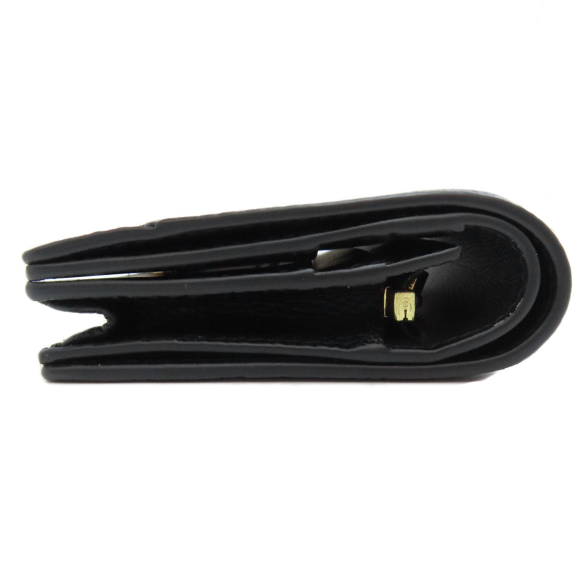 BURBERRY Bifold Wallet leather black TB logo Women