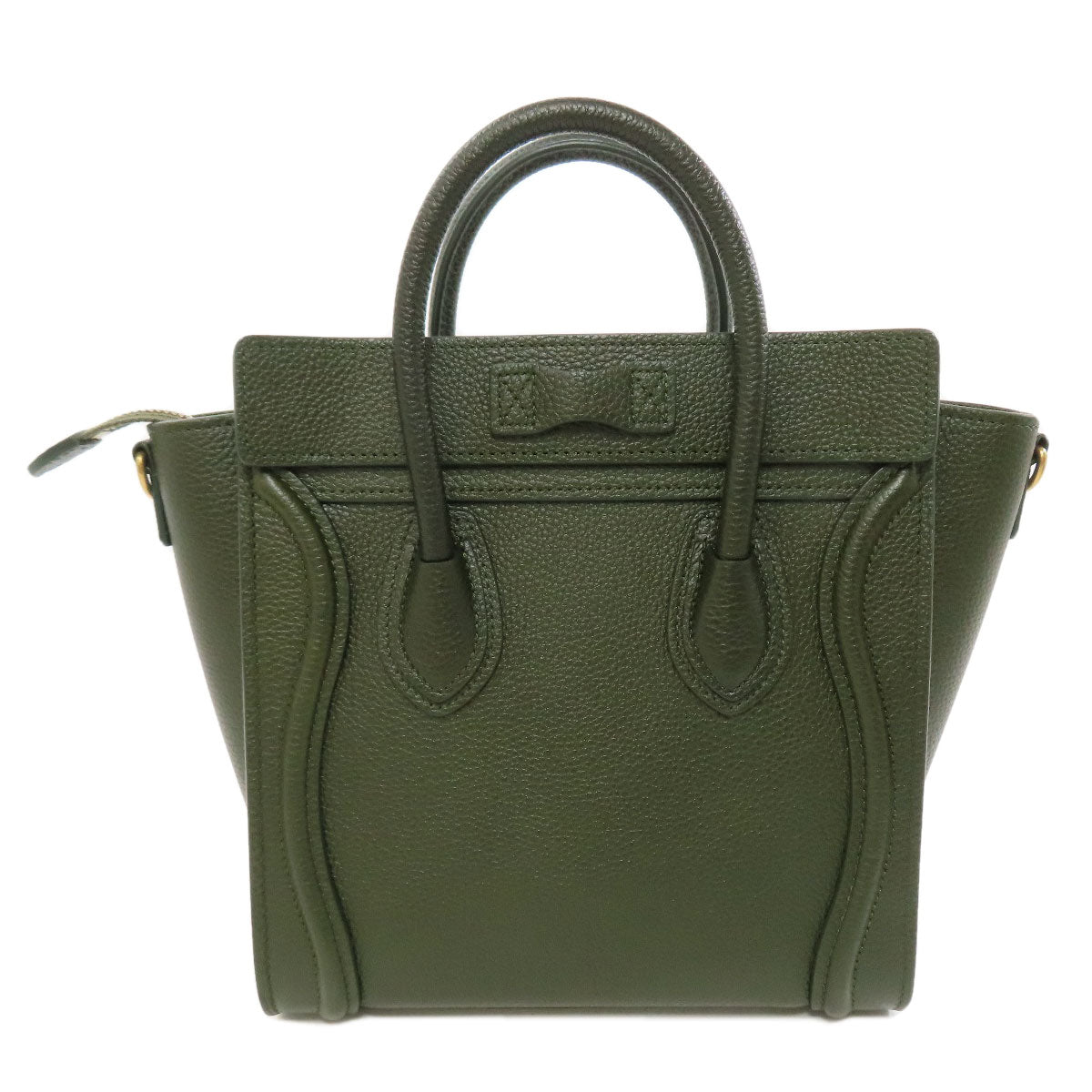 CELINE Handbag Calfskin green Luggage nano 2 WAY