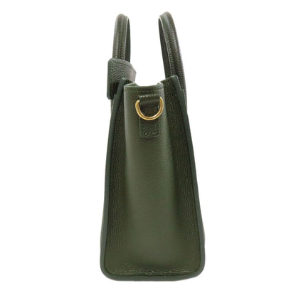 CELINE Handbag Calfskin green Luggage nano 2 WAY