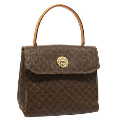 Luxury CELINE Macadam Canvas Hand Bag PVC Brown  75566