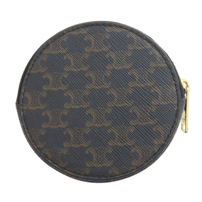 CELINE Coin case PVC Dark brown TriomphePattern Women