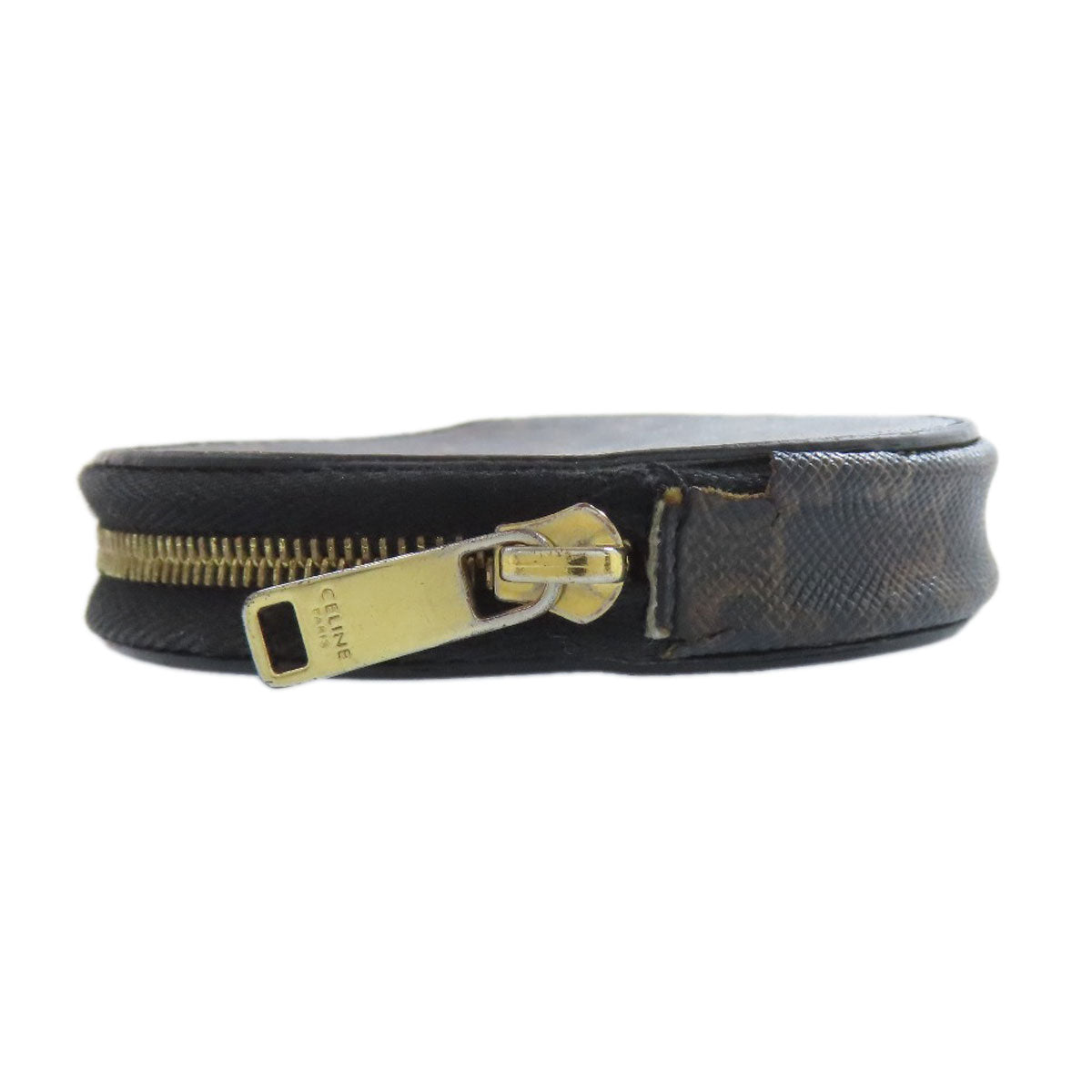 CELINE Coin case PVC Dark brown TriomphePattern Women