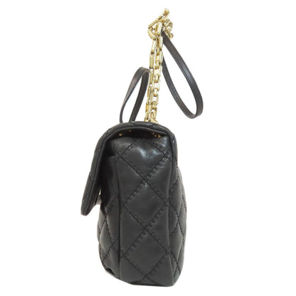 CHANEL Handbag Calfskin black Matelasse 2WAY Gold Metal Women