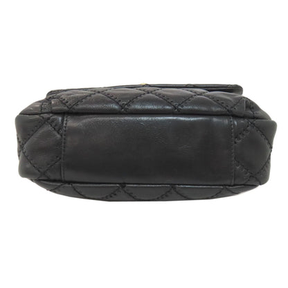 CHANEL Handbag Calfskin black Matelasse 2WAY Gold Metal Women