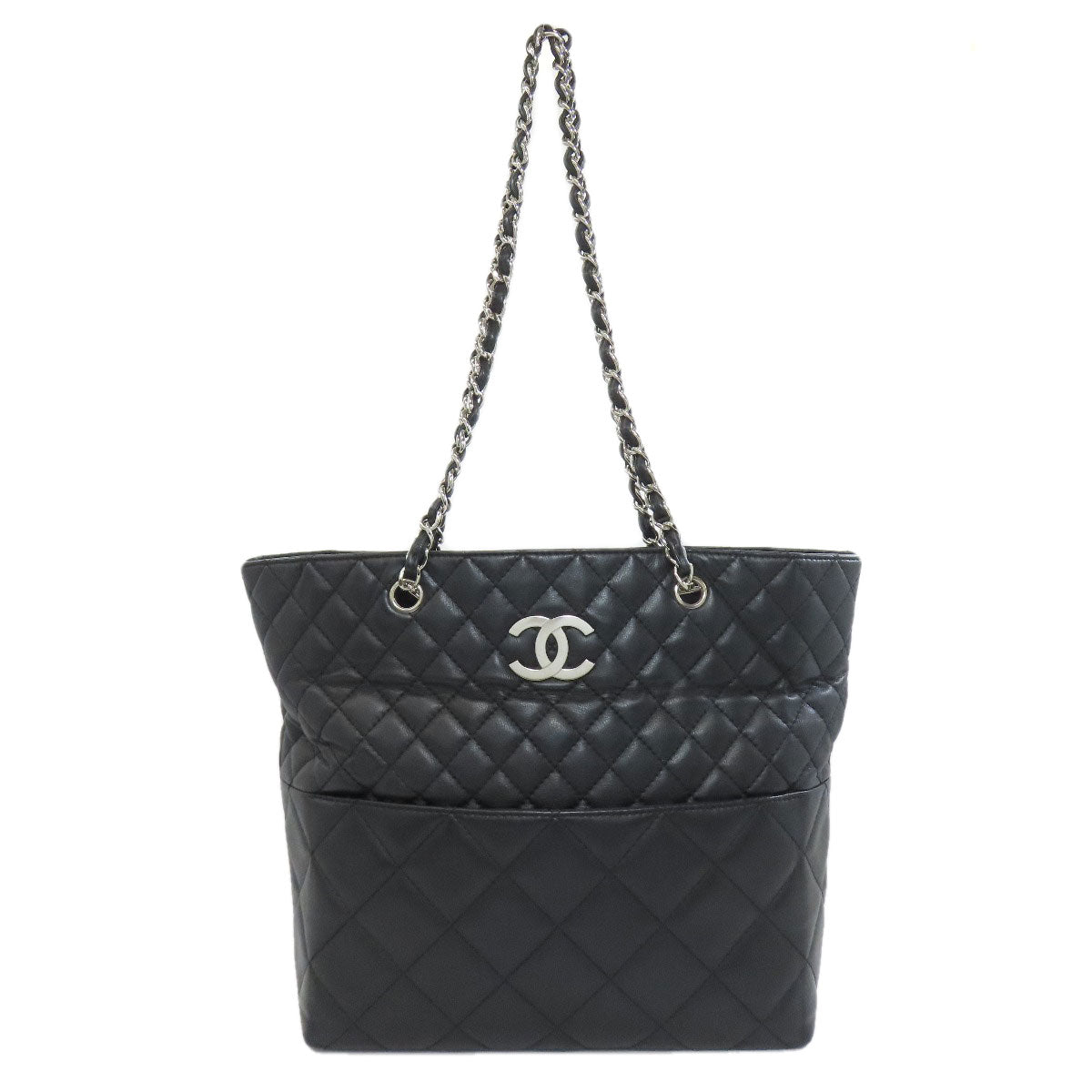 CHANEL Tote Bag lambskin black Matrasse COCO Mark Women