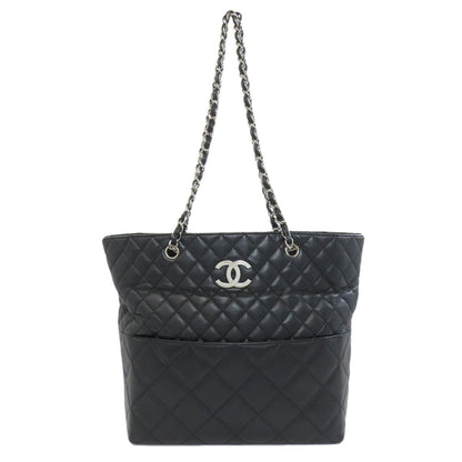 CHANEL Tote Bag lambskin black Matrasse COCO Mark Women