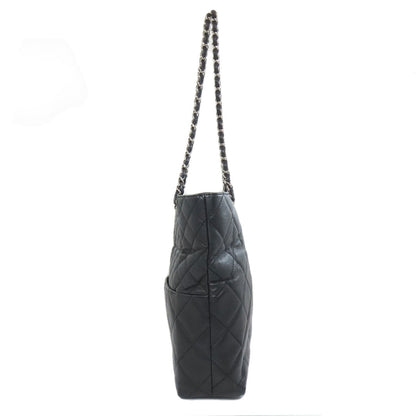CHANEL Tote Bag lambskin black Matrasse COCO Mark Women