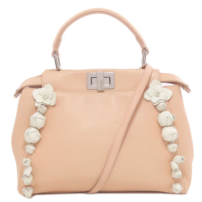 FENDI Handbag Calfskin pink Peekaboo Mini Flower 2WAY