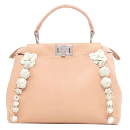 FENDI Handbag Calfskin pink Peekaboo Mini Flower 2WAY
