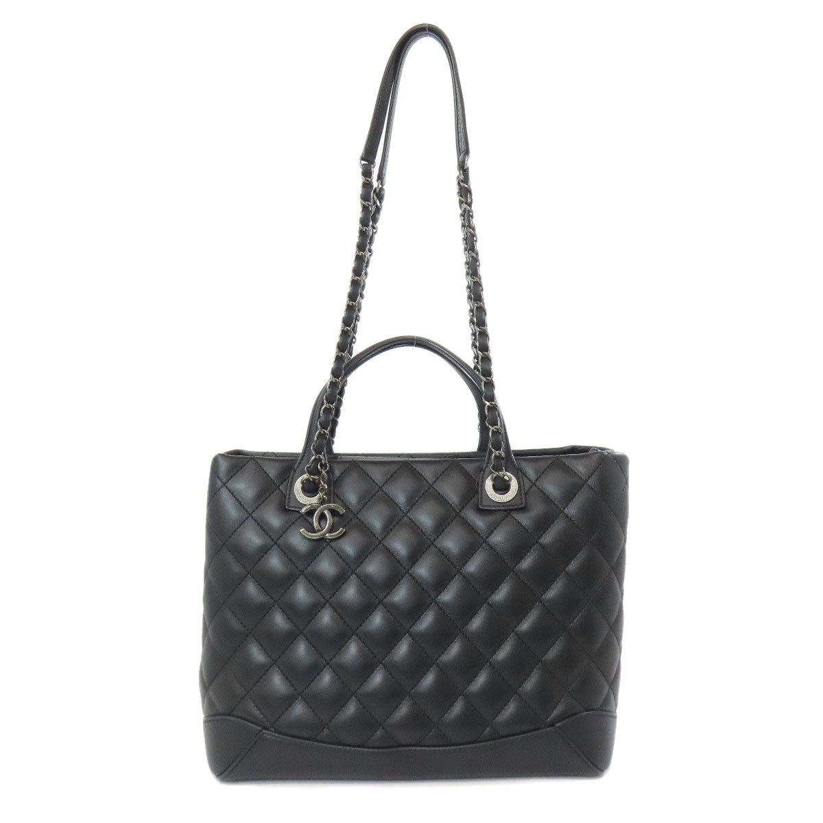 CHANEL Tote Bag lambskin black Matrasse 2WAY Women