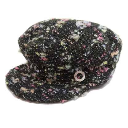 CHANEL hat Tweed black Casquette Womenc