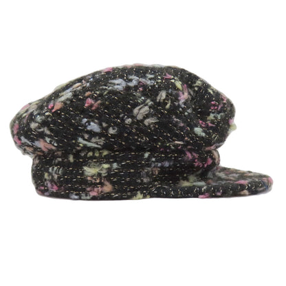 CHANEL hat Tweed black Casquette Womenc