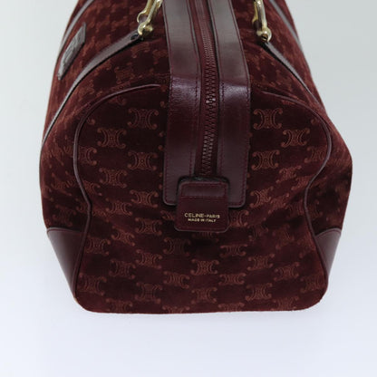 Luxury CELINE Macadam Canvas Boston Bag Bordeaux  75617