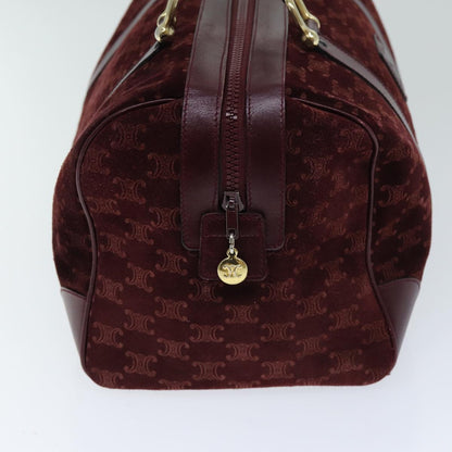 Luxury CELINE Macadam Canvas Boston Bag Bordeaux  75617