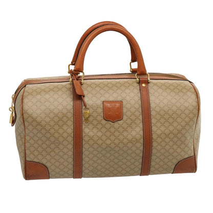 Luxury CELINE Macadam Canvas Boston Bag Beige  75618