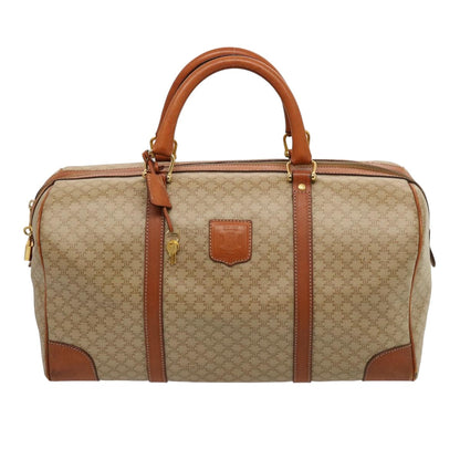 Luxury CELINE Macadam Canvas Boston Bag Beige  75618