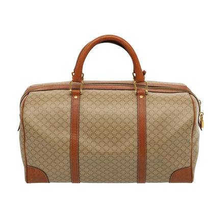 Luxury CELINE Macadam Canvas Boston Bag Beige  75618