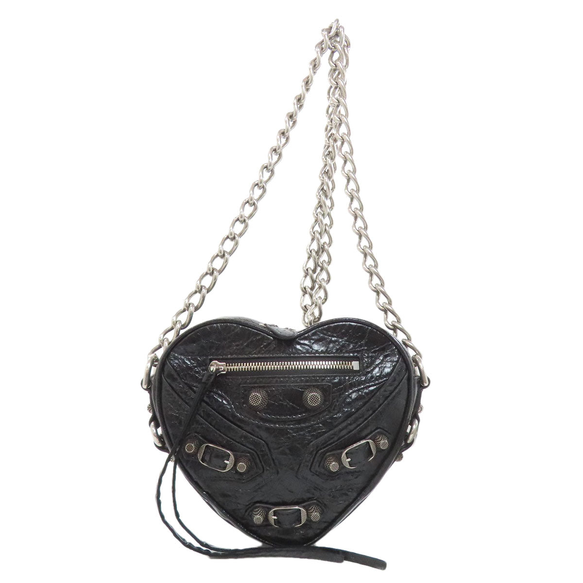 BALENCIAGA Shoulder Bag leather black Heart motif Women