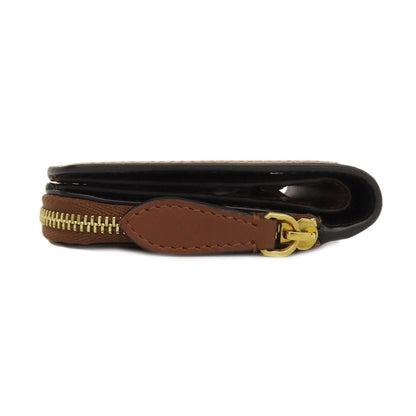 BURBERRY Bifold Wallet leather Brown TB logo pattern Women