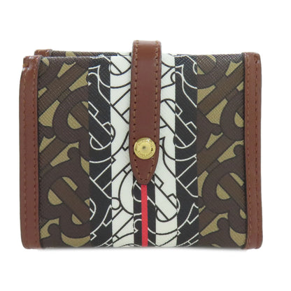 BURBERRY Bifold Wallet PVC Brown logo Women