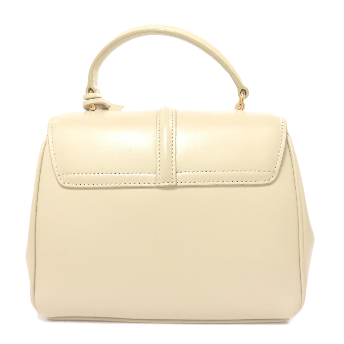 CELINE Handbag leather beige logo