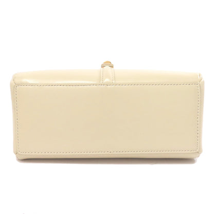 CELINE Handbag leather beige logo