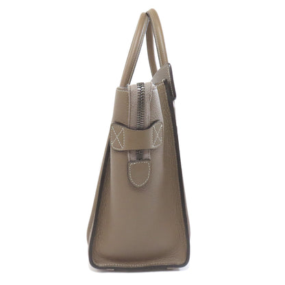 CELINE Tote Bag leather Brown Luggage micro