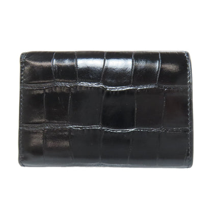 BALENCIAGA Bifold Wallet 600212 leather black B logo embossed Women