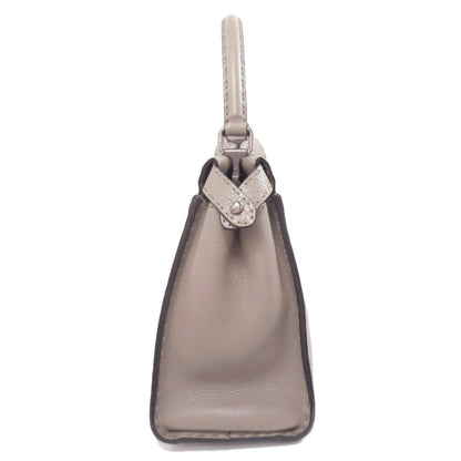 FENDI Handbag Calfskin beige Peekaboo Celeria 2WAY Women