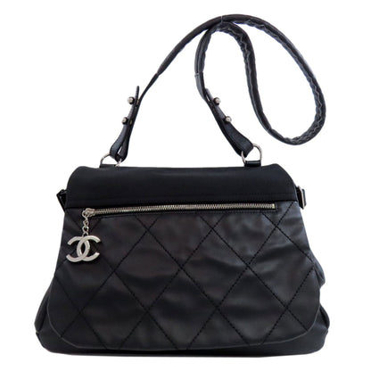 CHANEL Shoulder Bag Coated canvas black Paris Biarritz Shoulder