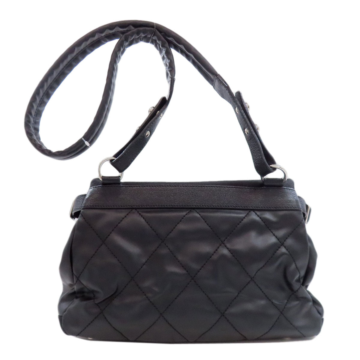 CHANEL Shoulder Bag Coated canvas black Paris Biarritz Shoulder