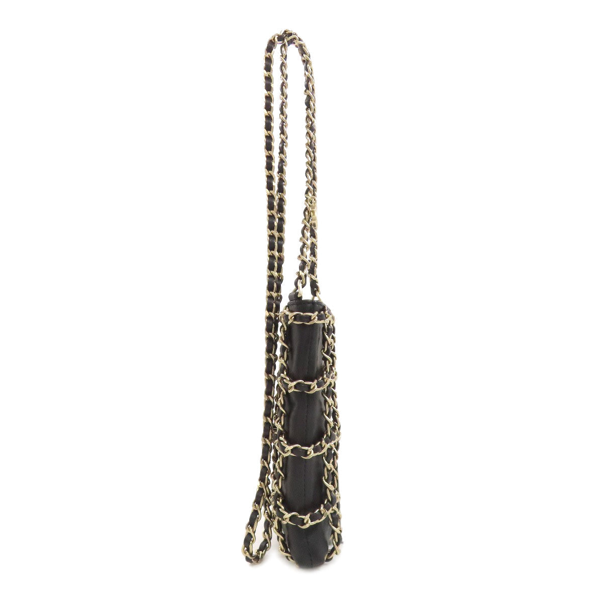 CHANEL Accessory pouch lambskin black ChainShoulder Pouch Gold Metal