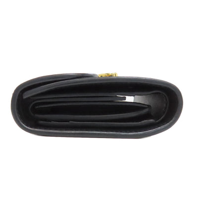 CELINE Bifold Wallet leather black Triomphe Flap Women