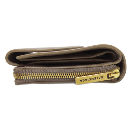 BALENCIAGA Bifold Wallet 753762 leather Brown logo Women