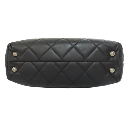CHANEL Tote Bag lambskin black Matelasse Chain Bag SilverMetal
