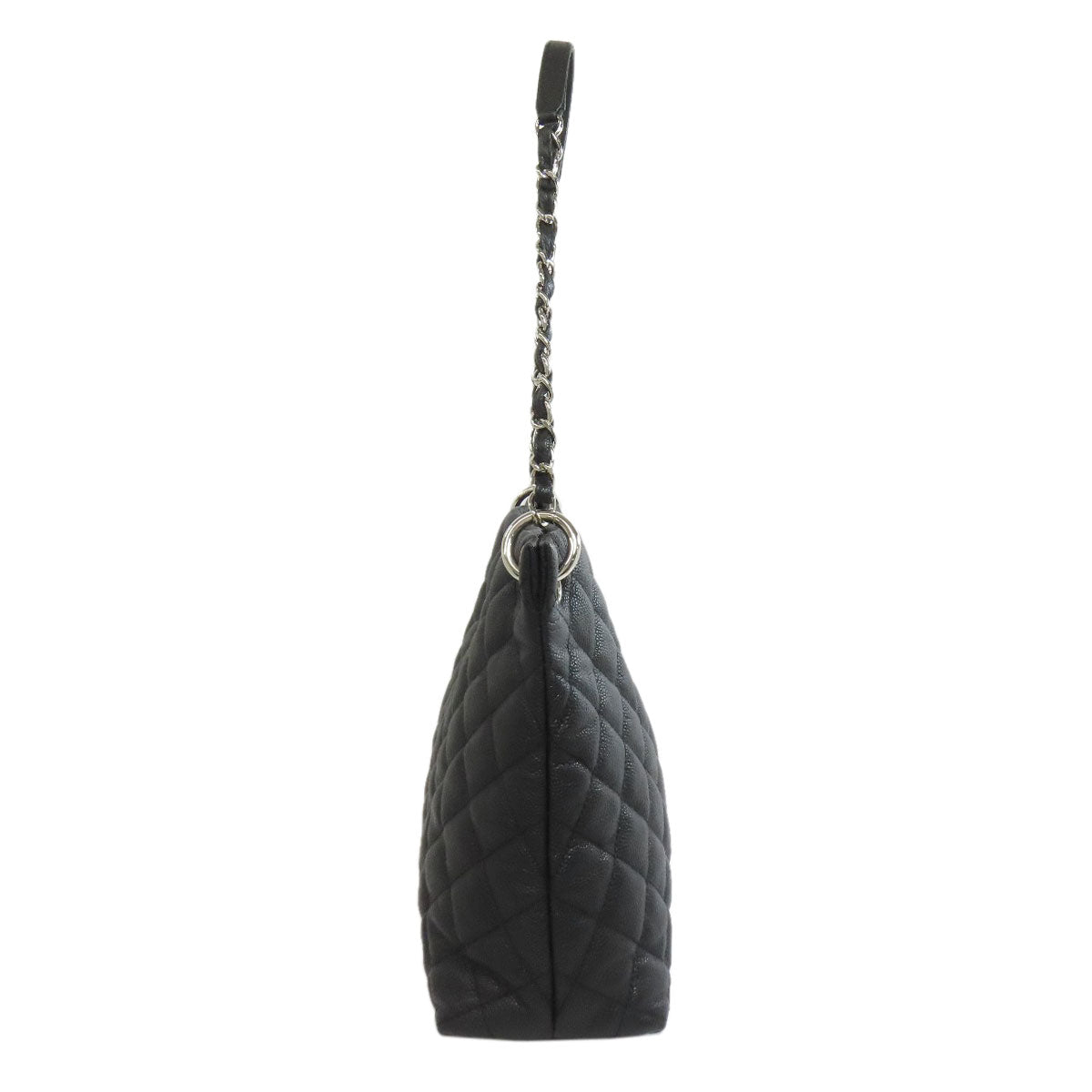 CHANEL Tote Bag Grained Calfskin Skin black Matelasse Chain Bag SilverMetal