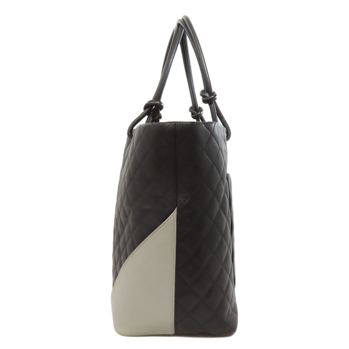 CHANEL Tote Bag lambskin black Cambon Line Tote Silver Metal