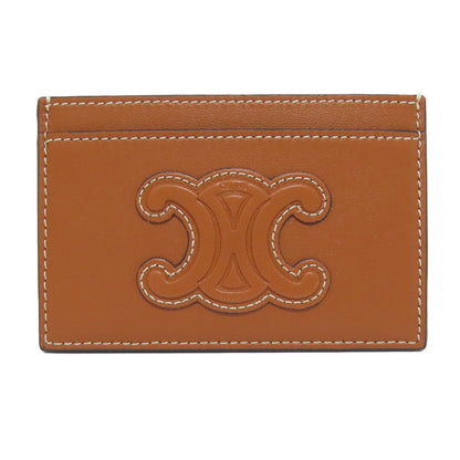 CELINE Card Case leather Brown Triomphe