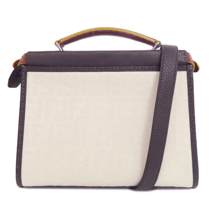 FENDI Handbag canvas white Peekaboo Fit Selleria 2WAY