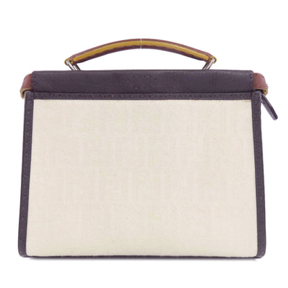 FENDI Handbag canvas white Peekaboo Fit Selleria 2WAY