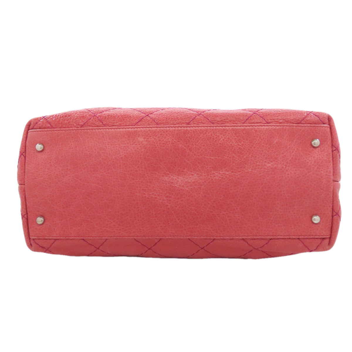 CHANEL Tote Bag Calfskin pink On the Road Matelasse Silver Metal