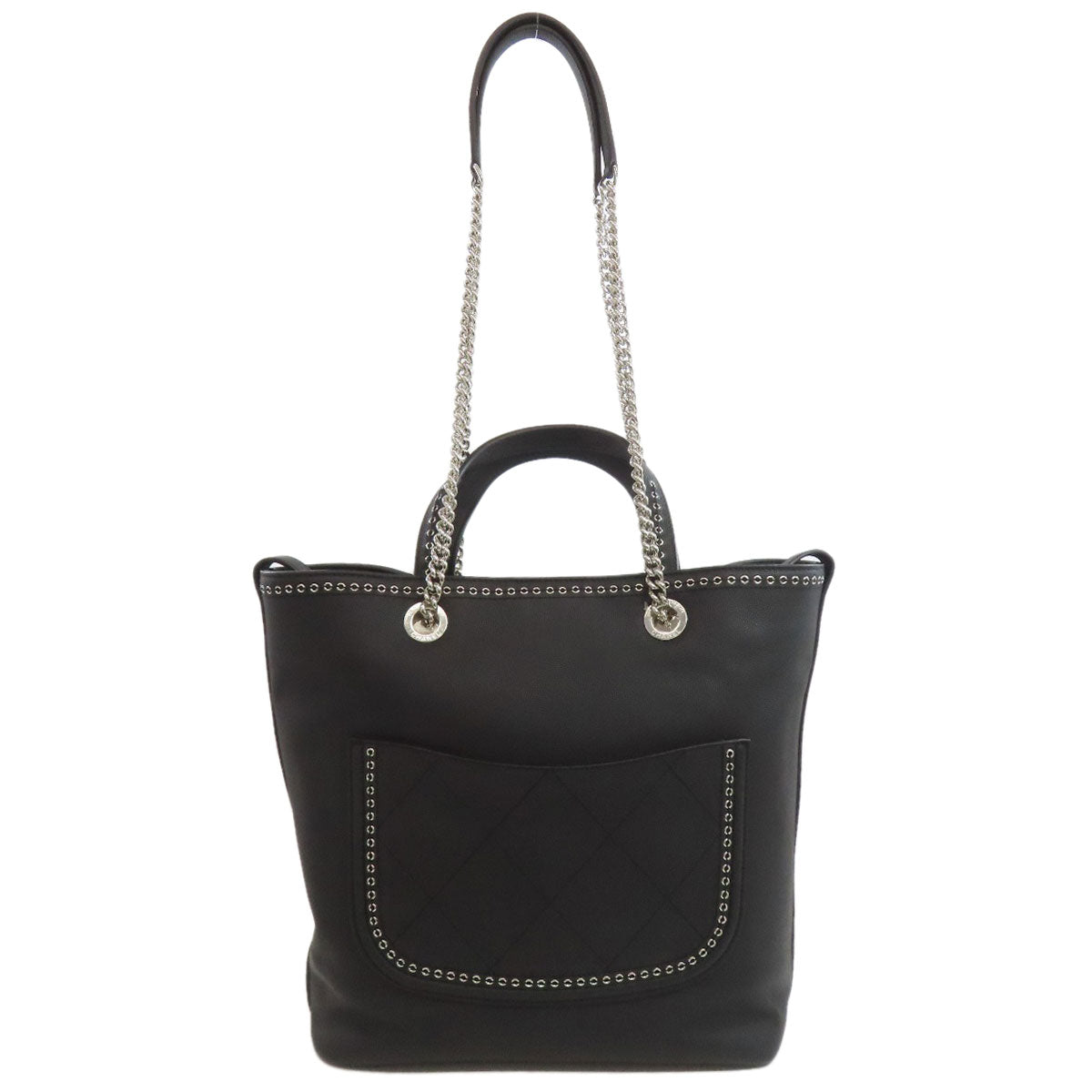 CHANEL Tote Bag Calfskin black Chain bag 2WAY