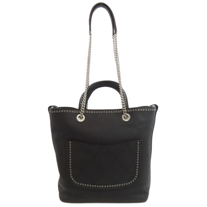 CHANEL Tote Bag Calfskin black Chain bag 2WAY
